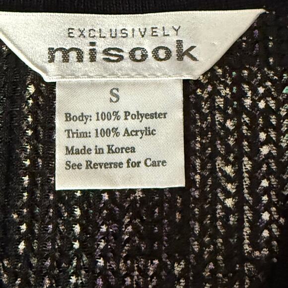 EXCLUSIVELY MISOOK NWOT S Knit Unique V Neck Button Down Cardigan W/Drawstrings - Picture 5 of 9